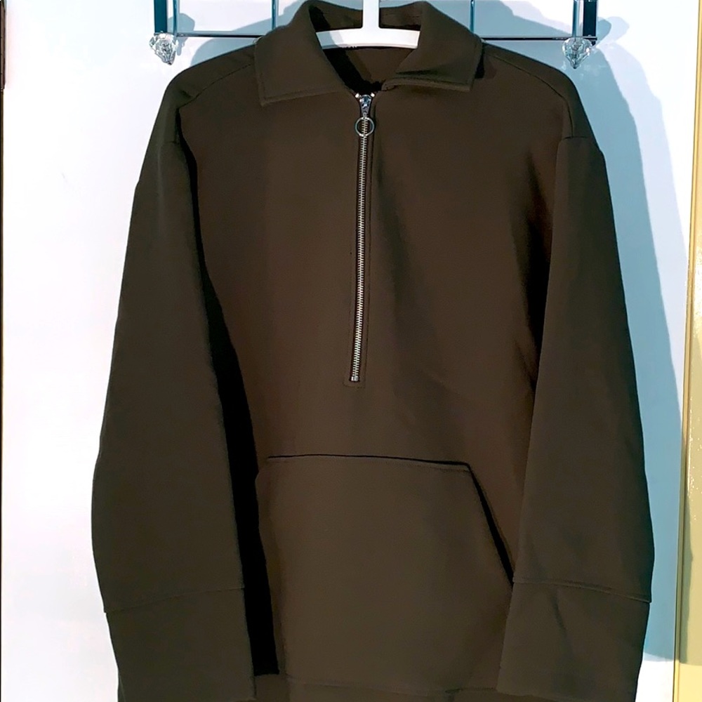 ZARA Oversized Half zip collared heavy sweatshirt